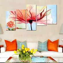 Pink Flowers Large Posters and Prints Rose Flowers Home Decorations Modular Picture for Dining Room Wall Decor Drop Shipping