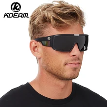 KDEAM брендовые солнцезащитные очки мужские спортивные очки солнцезащитные очки поляризованные ветрозащитные защитная рамка светоотражающее покрытие чехол