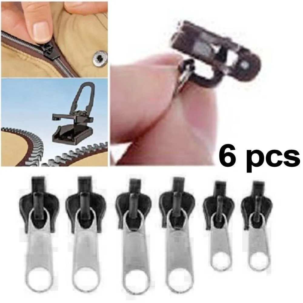 New Hot 6Pcs Fix Zipper Zip Slider Rescue Instant Repair Kit