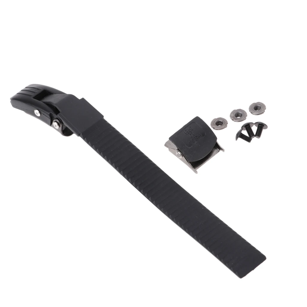 Durable Replacement PP Inline Skate Shoes Energy Strap Buckle + Clamp + Screws +Nuts Scooter Parts  -Black