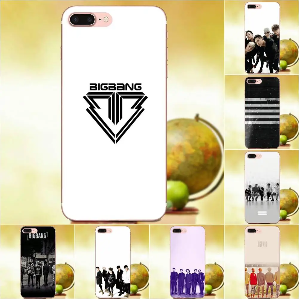 Мягкий Силиконовый ТПУ прозрачный художественный принт Bigbang для Apple iPhone 4 4S 5 5C 5S SE 6
