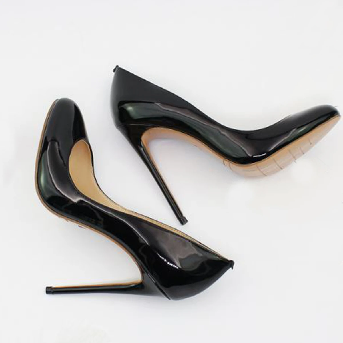 Aiyoway/Женская обувь; туфли-лодочки на высоком каблуке с круглым носком; сезон осень-весна; женская обувь для работы; слипоны из лакированной кожи; цвет черный, телесный