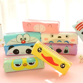 

Cute Kawaii Yellow Duck PU Pencil Case Lovely Cartoon Panda Pen Bag For Kids Gift Korean Stationery Free Shipping