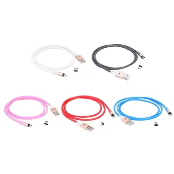 

2 in 1 Magnetic Type-C Micro USB Charging Cable 1m Sound Control Lighting Magnet Mobile Phones Charger Adapter Cord for Android