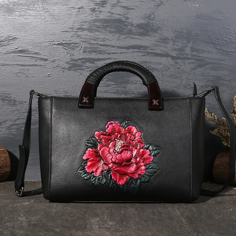 

flower modis women's bag 2018 bolsa feminina female genuine leather a main handbag mujer luxury designer clutch over shoulder