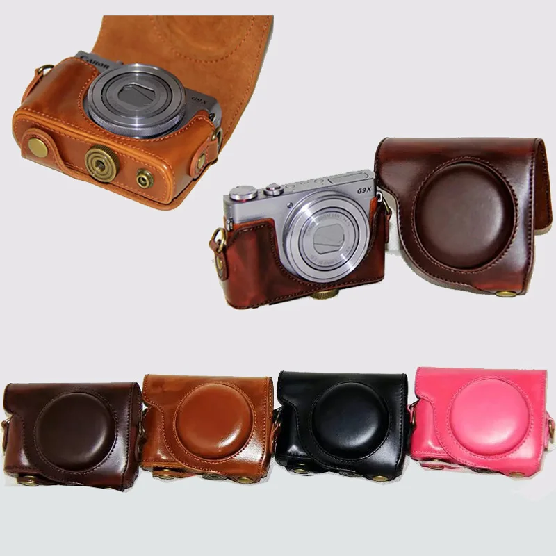 PU Leather Case digital Camera Bag for Canon G9X PowerShot G9 X protector Cover With shoulder