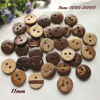 100pcs 10mm / 11mm / 12mm 2 holes Natural Coconut Buttons for Sewing Craft Scrapbooking Decorative Accessories Sewing Materials 1
