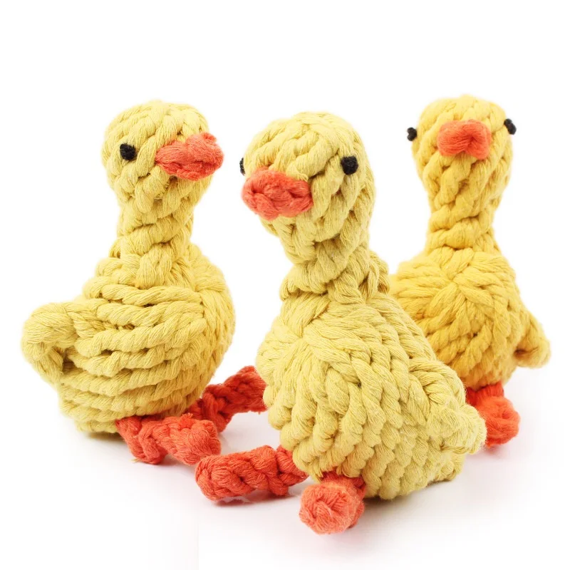 Cute Yellow Duck Shape Dog Toys For Chewing Teeth Treatment Pet