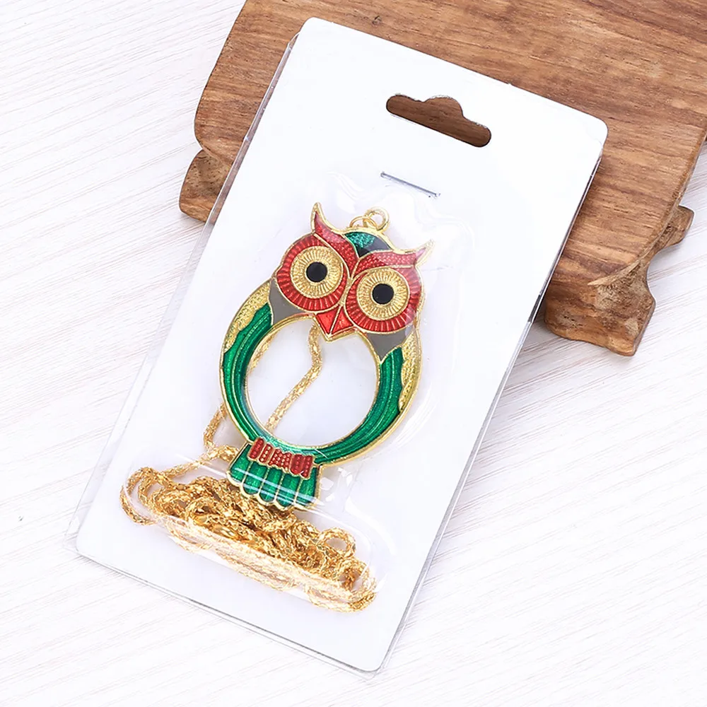 Новое поступление Susenstone 2019 Лупа Кулон Сова Necklace10x увеличительное стекло монокль