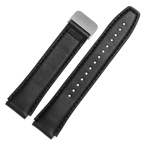 Soft calf leather strap striped watch band for HUAWEI B5 smart Bracelet replacement wrist strap - Цвет ремешка: Black D