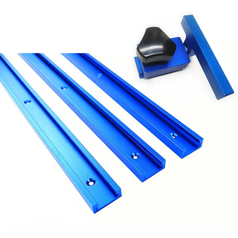 

Aluminium Alloy T-Slot T Track w/ Miter Track Stop 300/400/500/600800mm Router Table Jig Fixture Slot T-Track Woodworking Tools