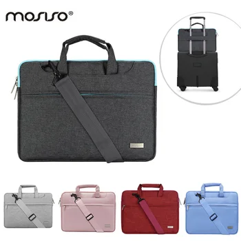 

MOSISO 13.3 15.6 Laptop Briefcase Shoulderbag for Macbook Air/Pro/Asus/Acer Notebook Handbag Shoulder Bags With Belt Women Man