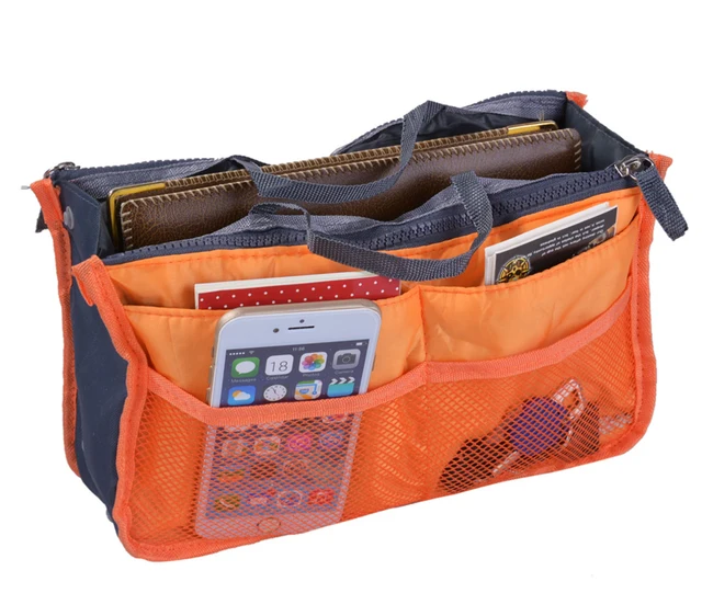 Organizer Insert Bag Women Nylon Travel Insert Organizer Handbag Purse Large liner Lady Makeup Cosmetic Bag Cheap Female Tote -