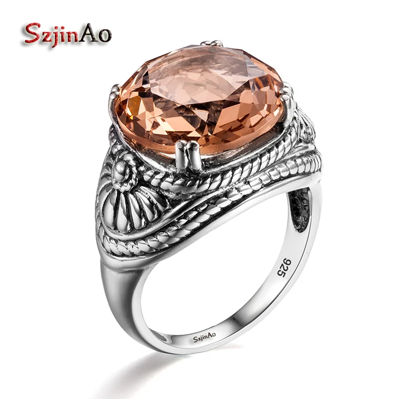 

Szjinao Fashionl Jewelry 925 Silver Rings Design Europe And The Pirate Ship Vintage Style Fine Carving Rose Ring Wholesale