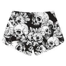 Быстросохнущие пляжные шорты, модные, крутые, креативные, 3D принт, черные, белые шорты с черепом, повседневные, хип-хоп стиль, мужские пляжные шорты, одежда