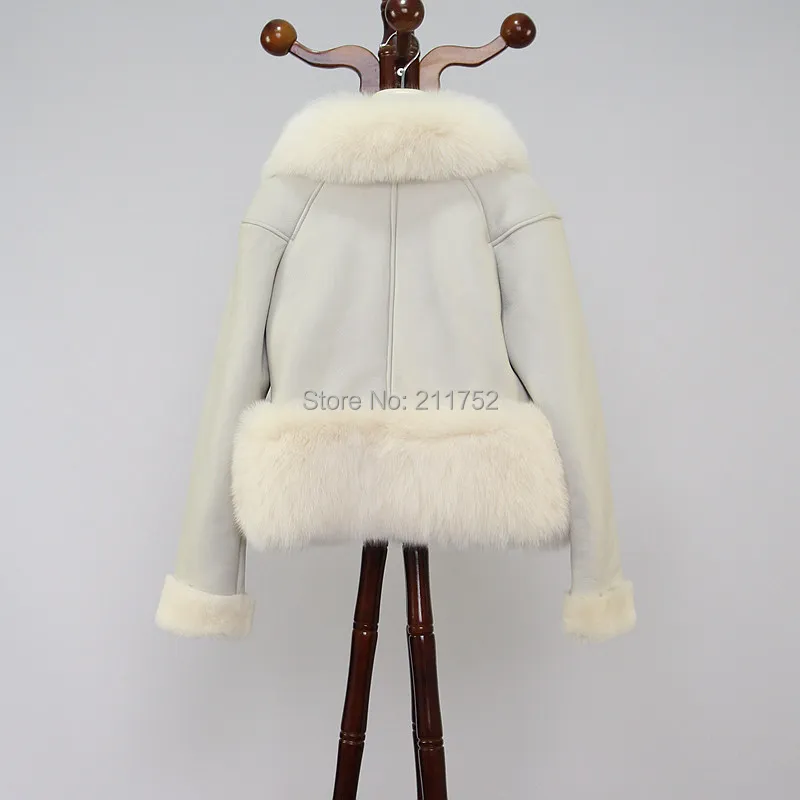 Розовые женские зимние куртки java QC8024, куртка из натурального Лисьего меха, пальто из овечьей шерсти мериноса,, модный стиль, куртка из натуральной кожи для девочек