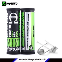 wotofo N80 готовые катушки нагревательный провод трубки Набор плавленый Clapton двойной/Quad/Tri Core Juggernaut рамке штапель 10 шт./трубка