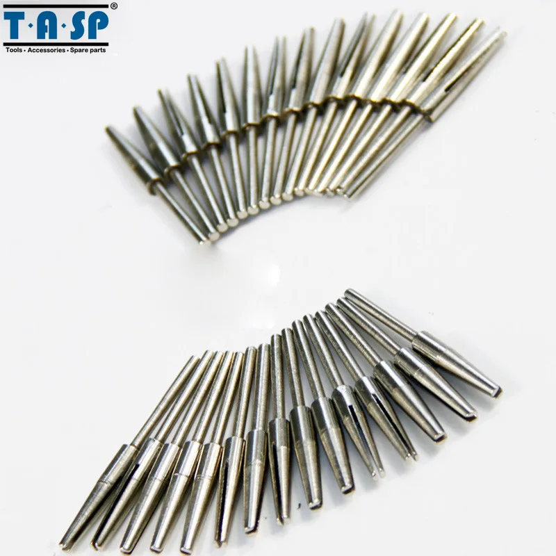 

TASP Mini Mandrel Split Tapered Sandpaper Holder 2.3mm Shank 30PC Mini Drill Rotary Tool Accessories