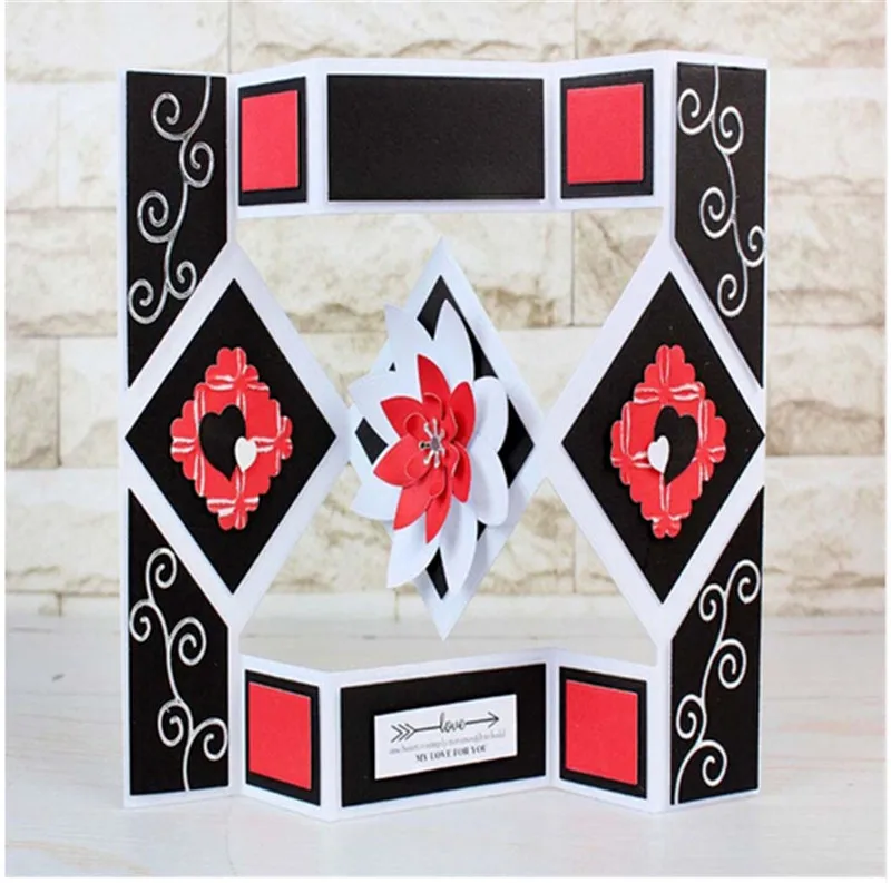 

Geometry Folder Screen Metal Cutting Dies Stencils for DIY Scrapbooking Decorative Crafts Embossing Paper Cards gift Box decore
