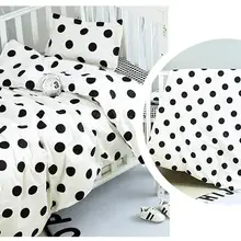 С наполнением Прекрасный dot детские постельное белье, простыни наборы детские набор постельных принадлежностей Детская кроватка распускать и мыть, одеяло/простыня/Подушка