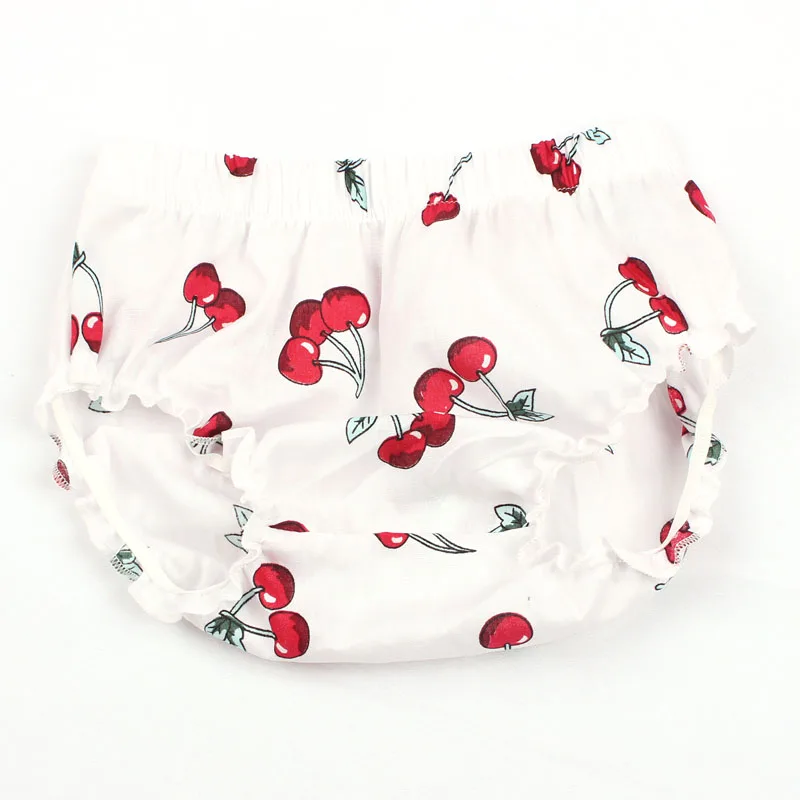 Модные хлопковые трусики с оборками на подгузники с рисунком вишни для маленьких девочек, детские штанишки для малышей, хлопковые шорты, одежда, 3 цвета, YC039 - Цвет: 2