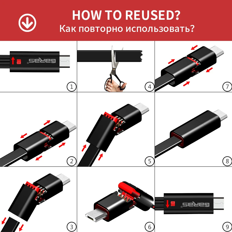 GARAS renovables Cable Micro USB de carga rápida Cable de datos USB para Samsung/Xiaomi/Huawei de aleación de Zinc de renovar Micro USB Cable USB 1,5 m