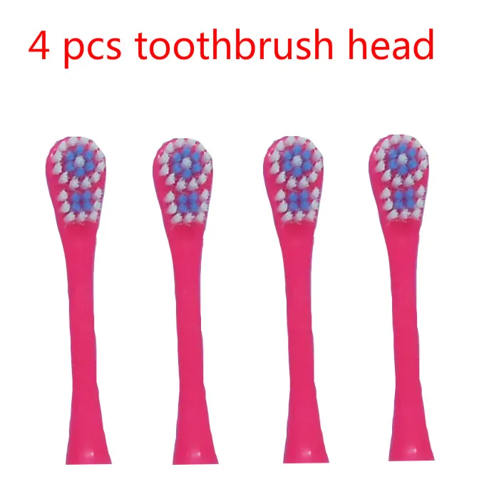4 шт сменные детские зубные насадки для детских электрических зубных щеток с мультяшным рисунком - Цвет: Красный