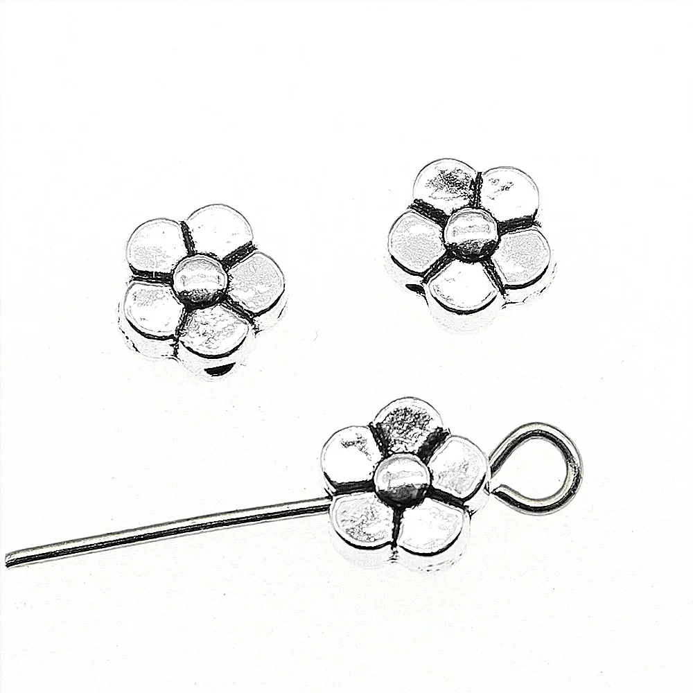 60pcs Flower Small Hole Spacers Beads Charm Flower Beads Charms Flower