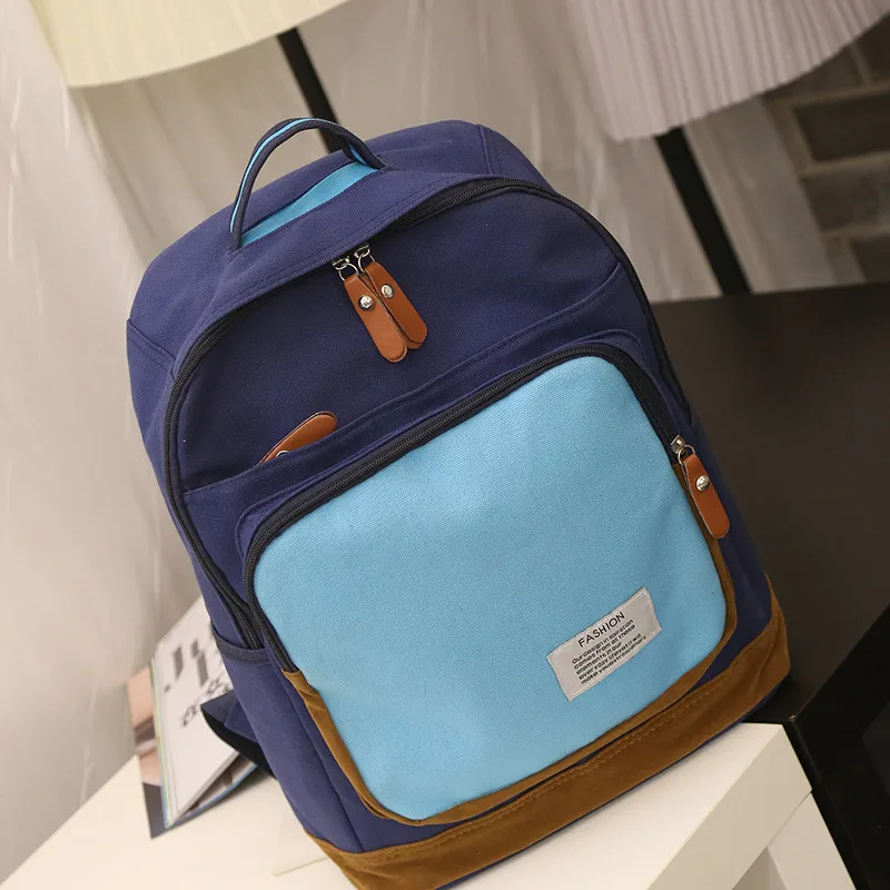 Teenagers Girls Schoolbag Large Capacity Canvas Shoulder Bag Fashionable Women Casual Lightweight Canvas Backpack School Bag