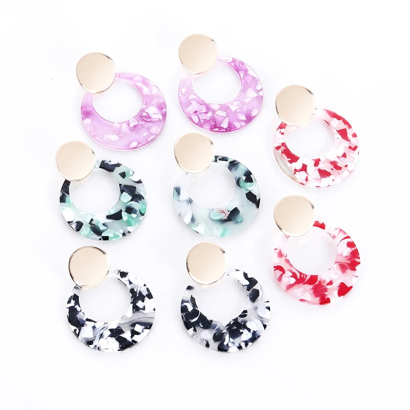 

Trendy Minimalistic Irregular Print Acid Acrylic Brincos Earrings for Women Elegant Design Jewelry pendientes boucle d'oreille