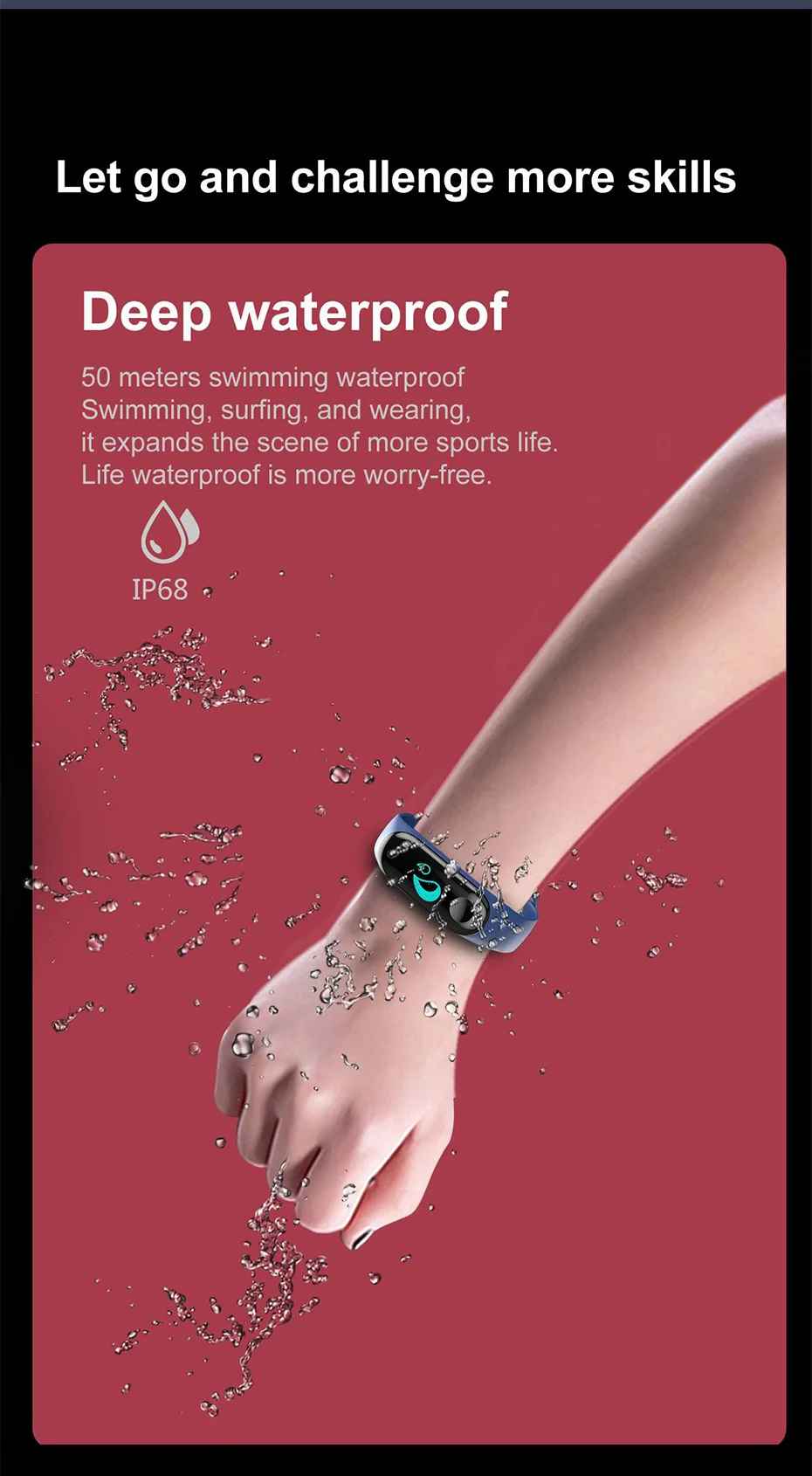 Newest Smart bracelet M3 Sports Blood Pressure Oxygen Heart Rate Monitor Watch Message Caller Smart Band PK For Xiomi mi band 3 (6)