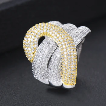 

missvikki Attractive Fashion Dubai Wide Rings for Women Bridal Wedding Anniversary Fingers Rings Full CZ Top Quality
