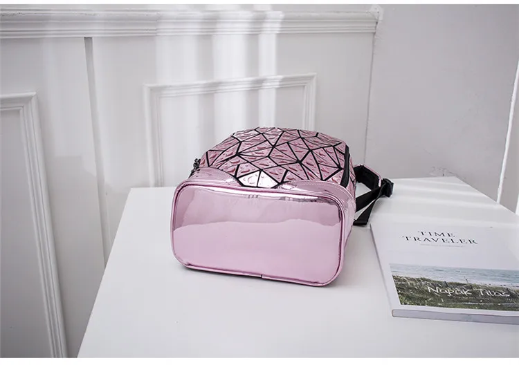 Светящийся геометрический Блестящий лазерный рюкзак, женский рюкзак для ноутбука, сумка для книг, школьный повседневный рюкзак, рюкзак для путешествий, женский рюкзак