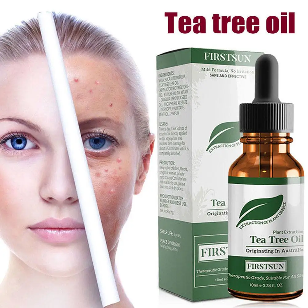 

VIBRANT GLAMOUR 10ml Tea Tree Essential Oil Shrink Pores Acne Removal Serum Oil Control Face Skin Care Massage Essential Oil