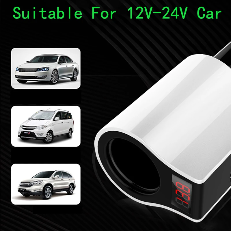 Thbelieve 2 USB Car Chargers 5V 2.1A Fast Charging Car Cigarette Lighter Auto Car-Charge With LED Voltage Display Auto-Chargers (8)