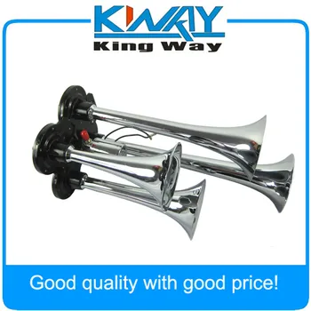 

Chrome Four Trumpet Compact Train Air Horn - Super Loud - Easy to Fit -All Metal