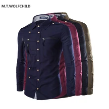 M T WOLFCHILD Hot sale 2017 safari style font b mens b font solid color lapel