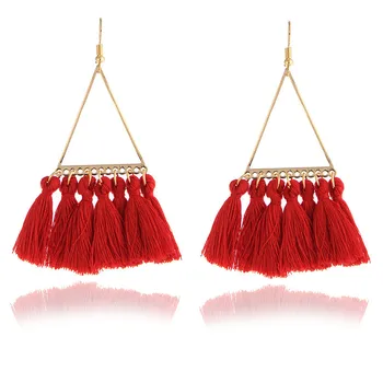 

Ethnic Handmade Bohemian Style Earrings Tassel Long Earrings Fringed Colorful Drop Earrings For Women Fashion Wedding Jewelry