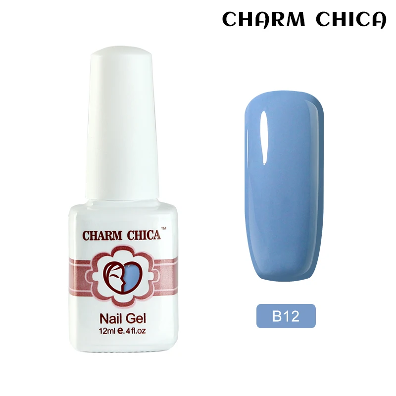 CHARM CHICA синий УФ гель лак для ногтей 12 мл замачиваемый цвет серии Гель Vernis