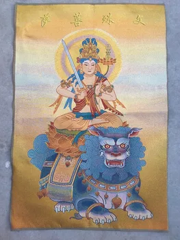 

Tibet's unique silk embroidered tapestries, Thangka Manjusri home decoration statues