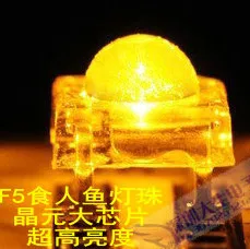 

D_D 500Pcs/lot 5mm F5 Piranha LED Yellow Round Head Super Bright Light Emitting Diode
