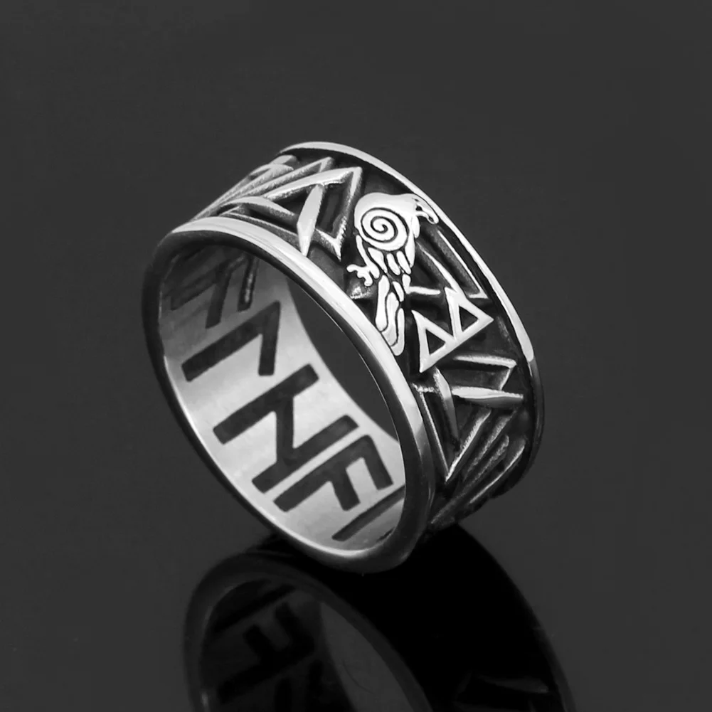 Скандинавский Викинг odin raven Huginn и Muninn valknut Рунический амулет кольцо из