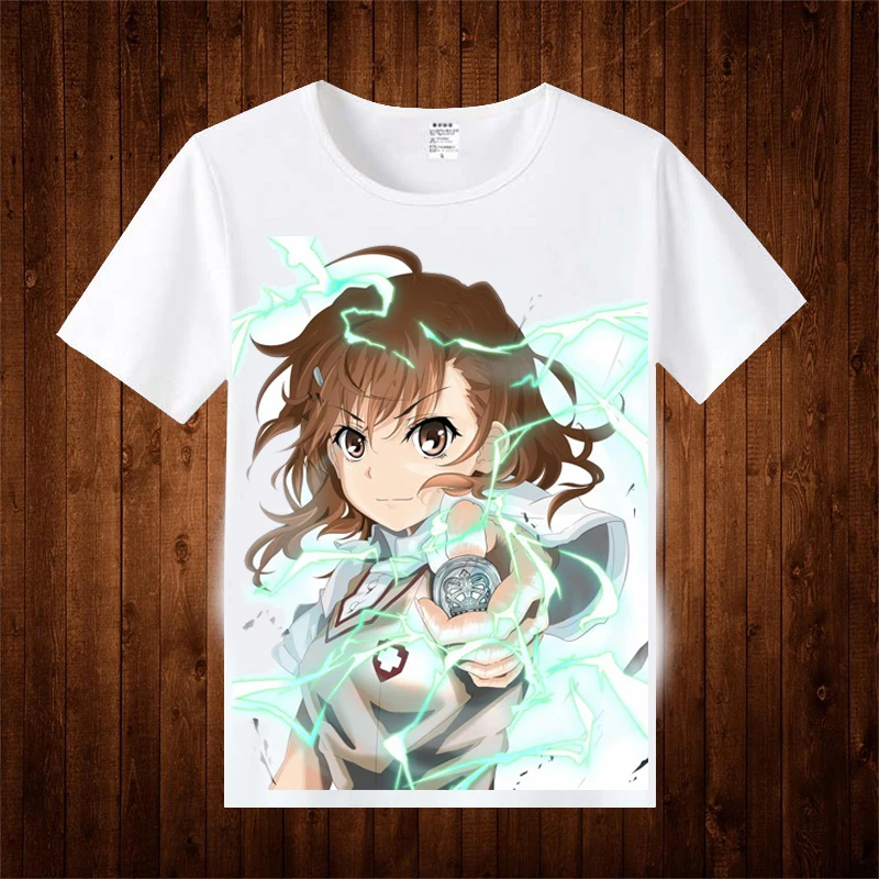 Хлопковая футболка для косплея Toaru Kagaku no рэйлган Anime Misaka Mikoto|t shirt cotton|tee teecotton t |