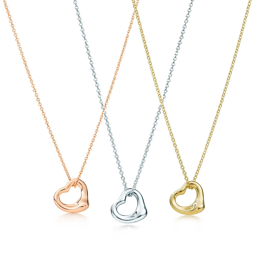 

SHINETUNG TIFF original 100% 925 sterling silver happy pendant necklace has logo1:1 female high quality gifts