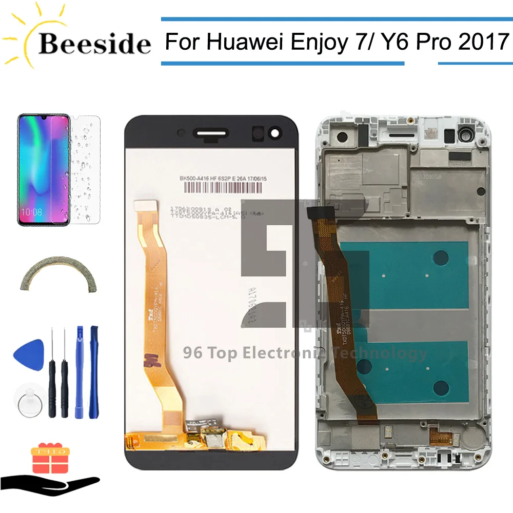 

AA+ LCD +Frame For Huawei Enjoy 7 SLA-AL00 / TL10 LCD Display Touch Screen Digitizer Assembly For Y6 Pro 2017 SLA-L02 / L22 TL00
