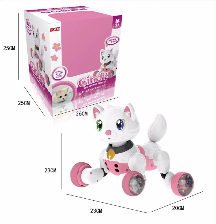 

Kid Robot cat Sound Control English Birthday Gift RC singing walking cat Child Smart cat Electric Pets Cute Interactive Ca
