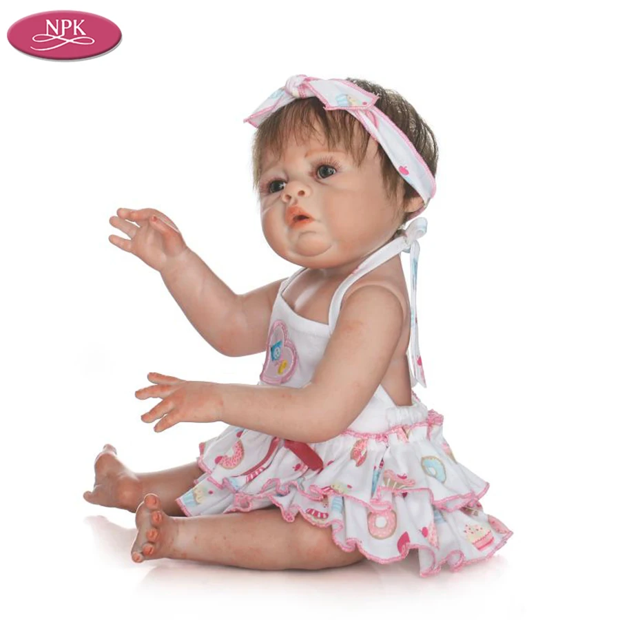 NPK 50CM Realistic Newborn Baby Girls Full Body SIlicone Reborn Babies Dolls Adorable Girl Kids Bath Toys Playmate Doll Boneca (1)