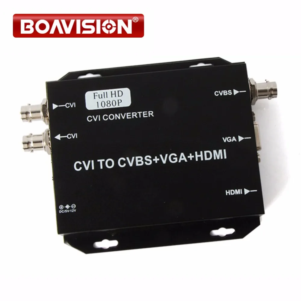 

HD CVI Camera Signal to HDMI/VGA/CVBS Converter Support HDMI+VGA+CVBS(BNC) Output 720P/1080P@25/30Hz HDCVI Video Converter Black