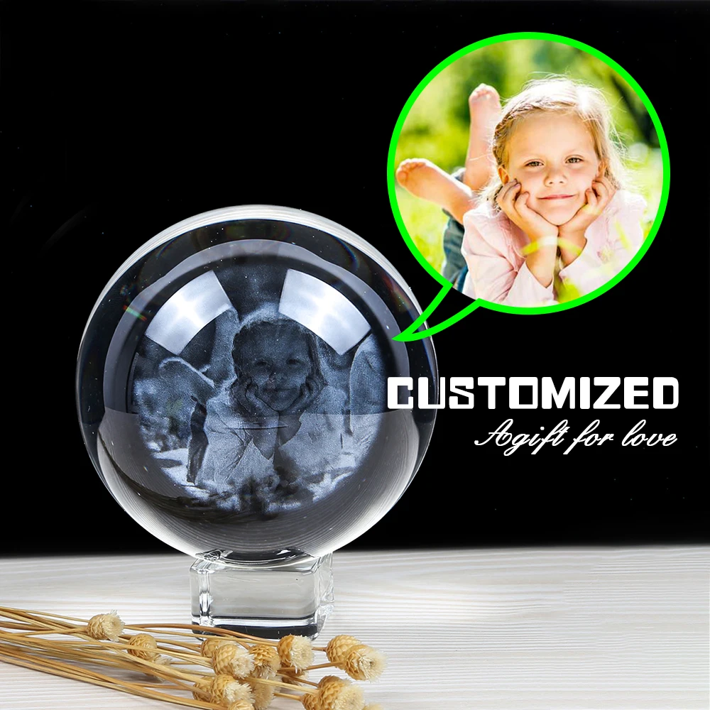 

Home Decoration Personalized Photo Crystal Ball Miniatures Customized Picture Teachers Day Valentine Family Gift For Girlfriend