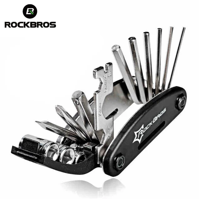 

Rockbros Bicycle Repair Tools Set 16 In 1 Multitool Mtb Wrench Chain Hex Spoke Kit Herramientas Bicicleta Accessories Bike Tools